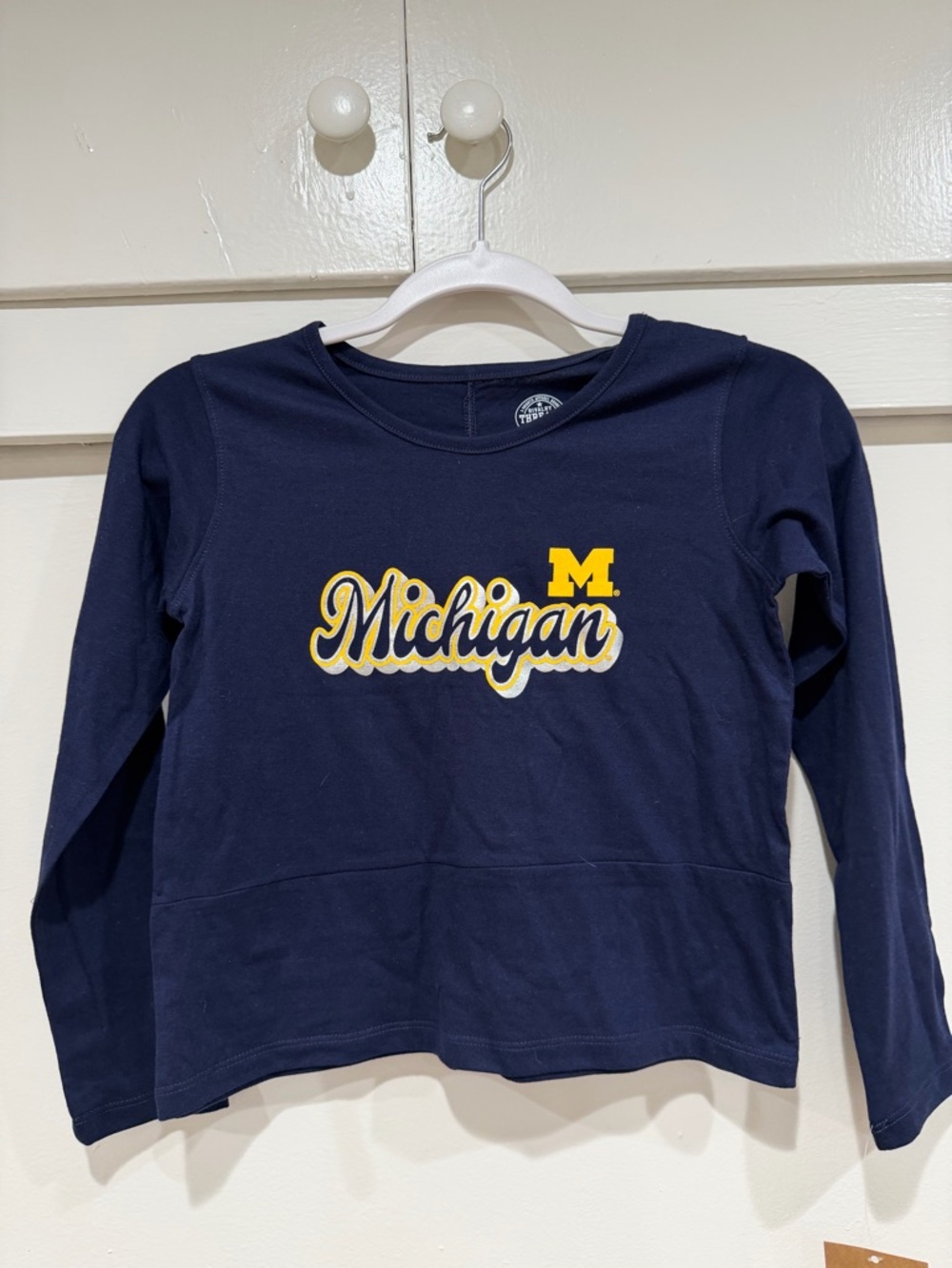 Rivalry Threads Navy Michigan Long-Sleeve Tee with Yellow Logo